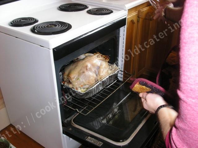 stuffing a turkey and cooking in oven takes skill and practice